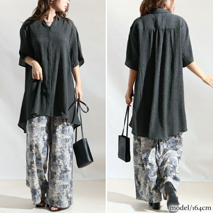 大きいサイズ レディース シャツチュニック　map-20