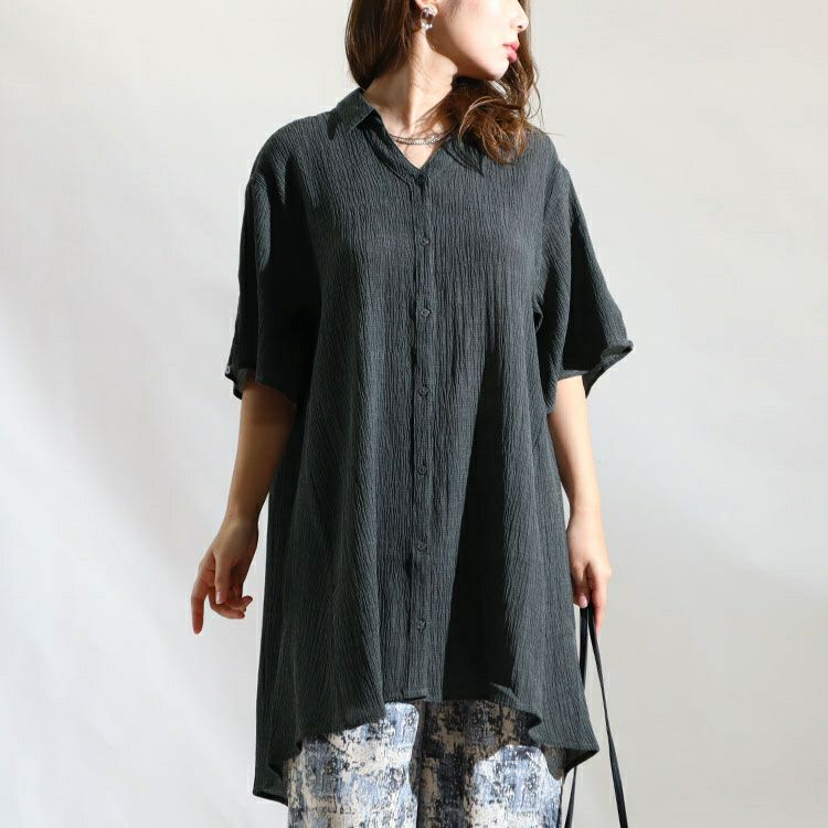 大きいサイズ レディース シャツチュニック　map-20