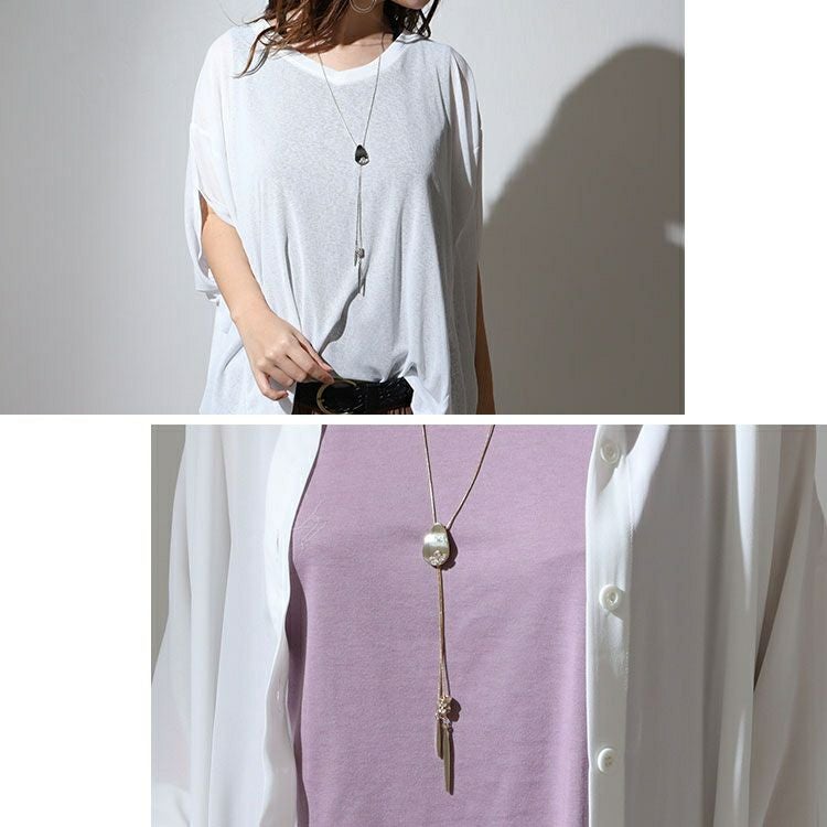 大きいサイズ レディース スライドチェーンネックレス　humio-061 【メール便可】