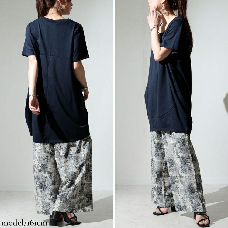 大きいサイズ レディース スクエアネックコクーンチュニック　bai-0099