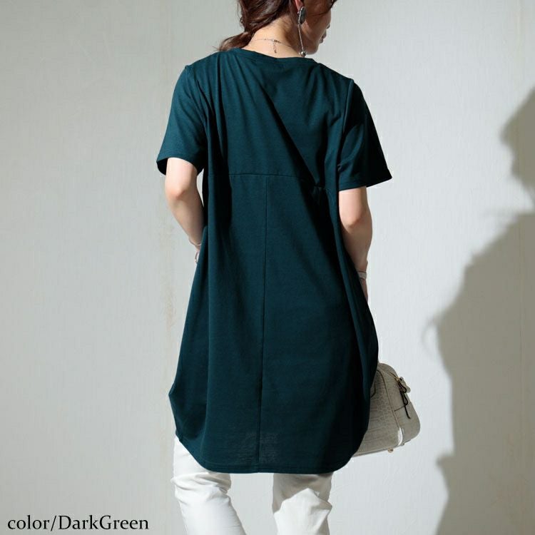 大きいサイズ レディース スクエアネックコクーンチュニック　bai-0099