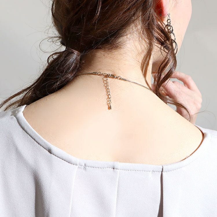 大きいサイズ レディース スライドチェーン花モチーフネックレス　humio-064 【メール便可】