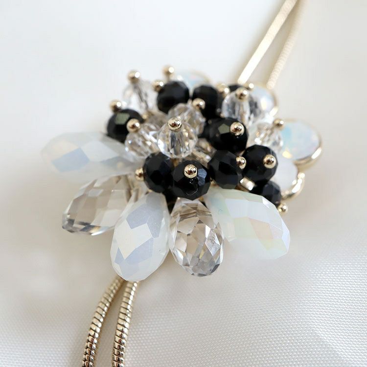 大きいサイズ レディース スライドチェーン花モチーフネックレス　humio-064 【メール便可】