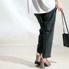 大きいサイズ レディース 接触冷感麻混テーパードパンツ　fem-237 グレー