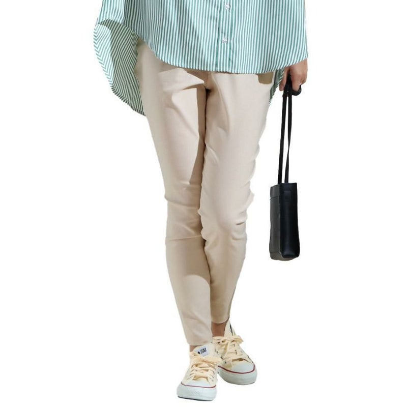 大きいサイズ レディース 冷感キラテクスキニーパンツ　cpdai-656003 アイボリー