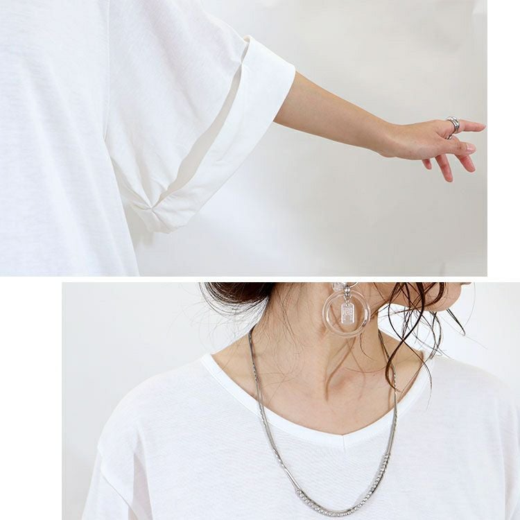 大きいサイズ レディース 接触冷感袖コンシャスカットソー　kt-22010