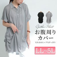 大きいサイズ レディース ストライプ柄スキッパーシャツ　cast-5524016 【メール便可】