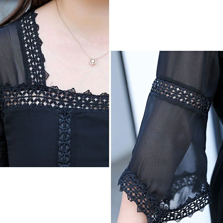 大きいサイズ レディース レース切替えシフォンワンピース　goldy-936