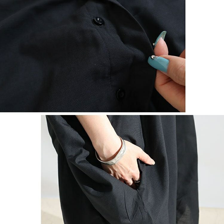 大きいサイズ レディース 2wayシャツチュニックワンピース　nw-22004