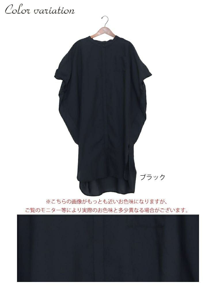 大きいサイズ レディース 2wayシャツチュニックワンピース　nw-22004