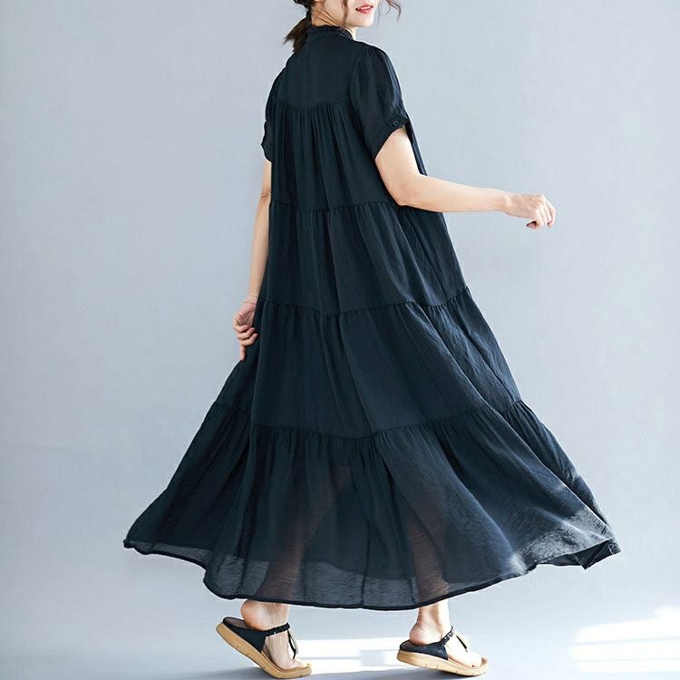 大きいサイズ レディース ティアードシャツワンピース　goldy-953 【メール便可】