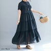 大きいサイズ レディース ティアードシャツワンピース　goldy-953 【メール便可】 ブラック