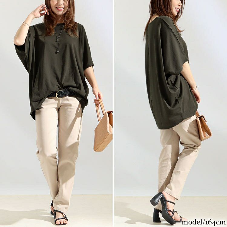 大きいサイズ レディース ドルマンスリーブカットソー　cast-5524037 【メール便可】