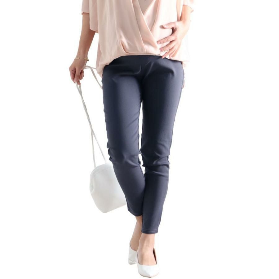 大きいサイズ レディース マタニティハイパーストレッチスキニーパンツ【低身長さんサイズ有り】　majp-001 【ゆうパケット可】 グレー（股下76cm）