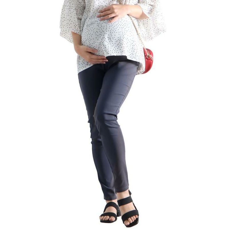 大きいサイズ レディース マタニティハイパーストレッチスキニーパンツ【低身長さんサイズ有り】　majp-001 【ゆうパケット可】 グレー（股下67cm）