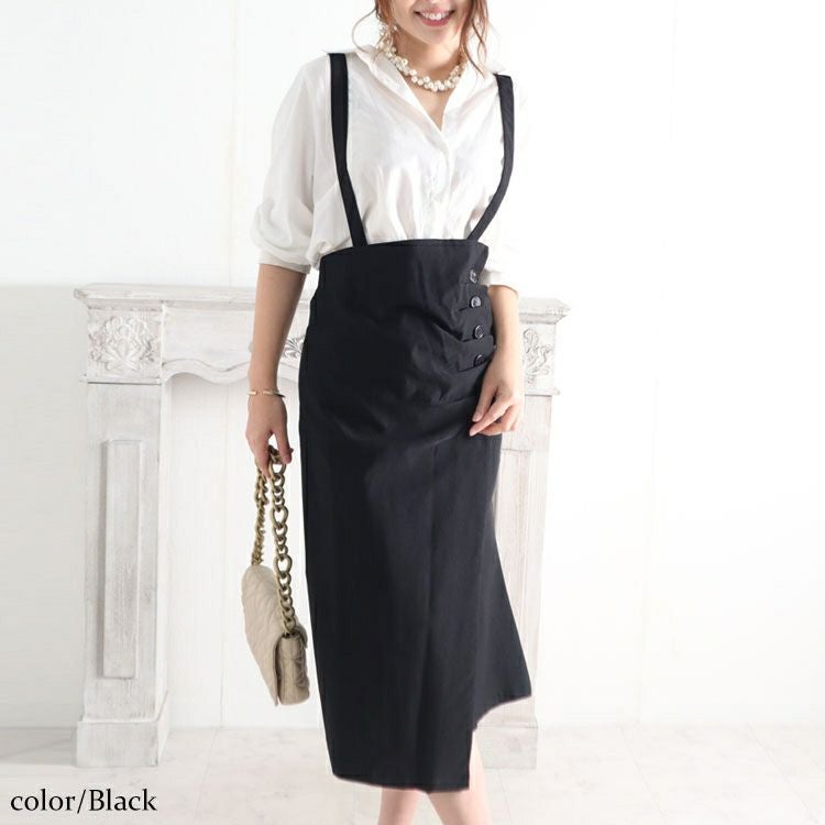 大きいサイズ レディース 2wayハイウエストギャザータイトスカート　jp397