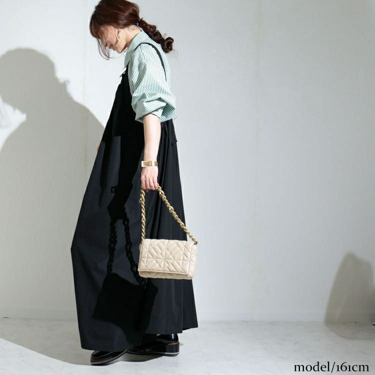 大きいサイズ レディース ロング丈エプロンワンピース　nw-22010