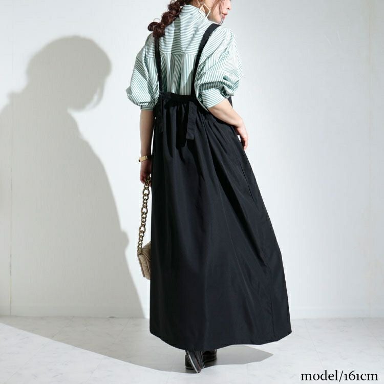 大きいサイズ レディース ロング丈エプロンワンピース　nw-22010