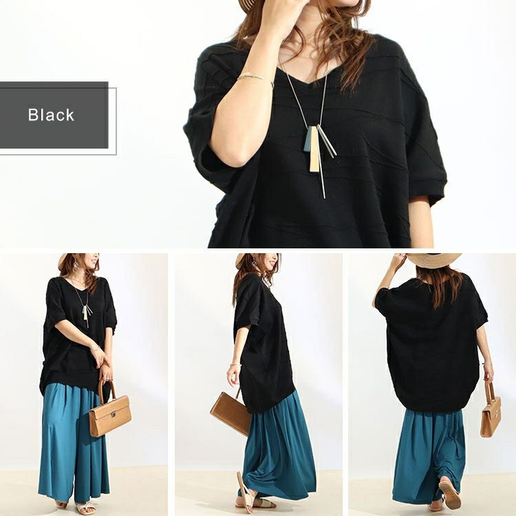 大きいサイズ レディース ドルマンスリーブコットンニット　gold882