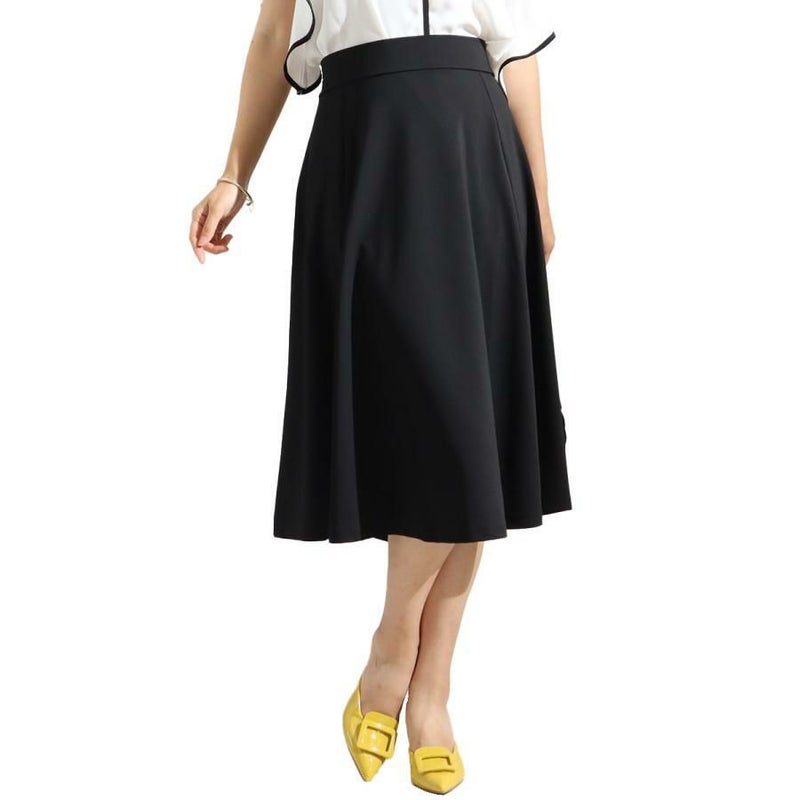 大きいサイズ レディース カットツイルフレアスカート　mncut-122272 ブラック