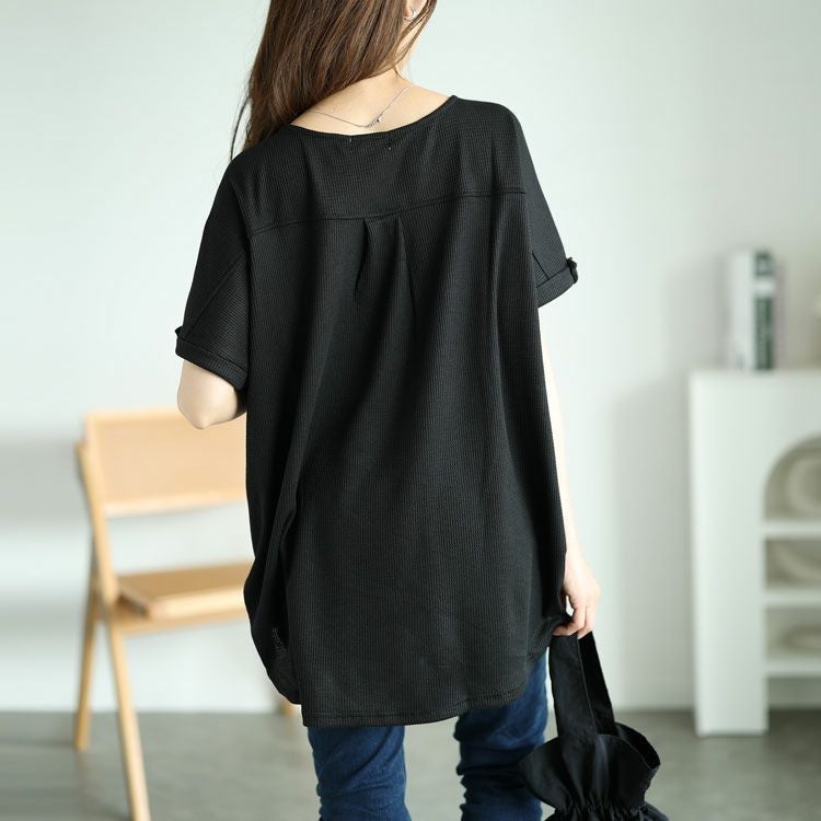 大きいサイズ レディース ZIPポケットワッフルカットソー　mncut-122246 【メール便可】