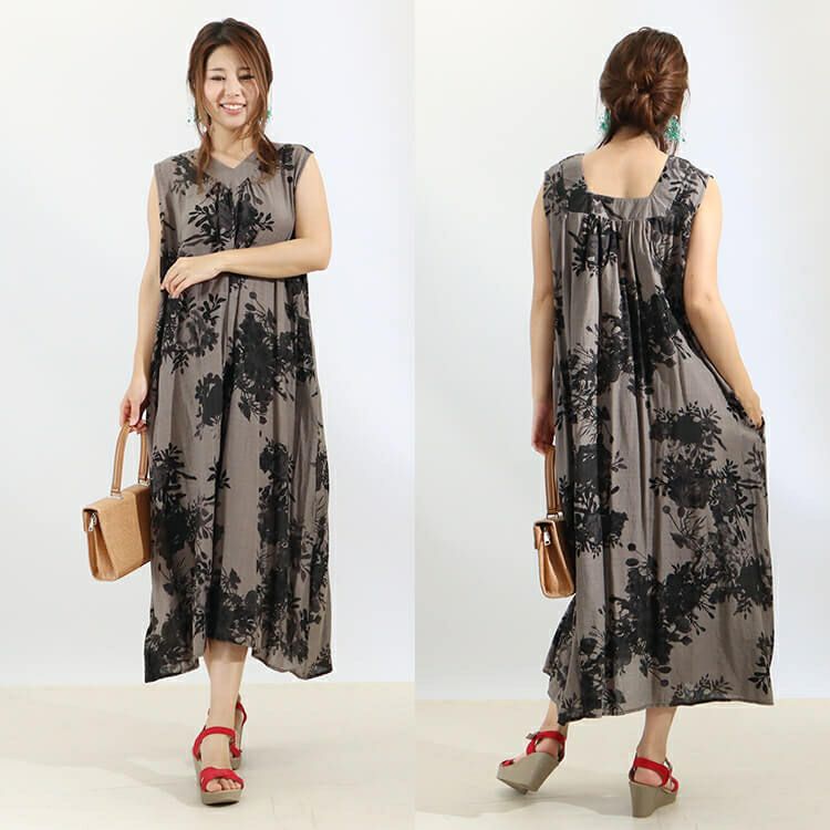 大きいサイズ レディース ノースリーブ2WAYワンピース　goldy-996 【メール便可】