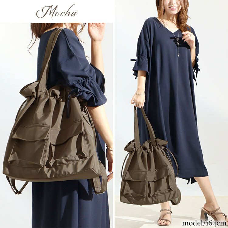 大きいサイズ レディース 3wayリュック×トートバック×巾着バック　art-7772