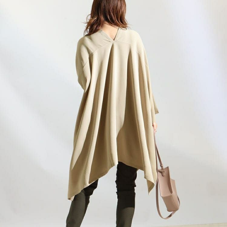 大きいサイズ レディース とろみポンチョブラウス　maru-6508k 【メール便可】