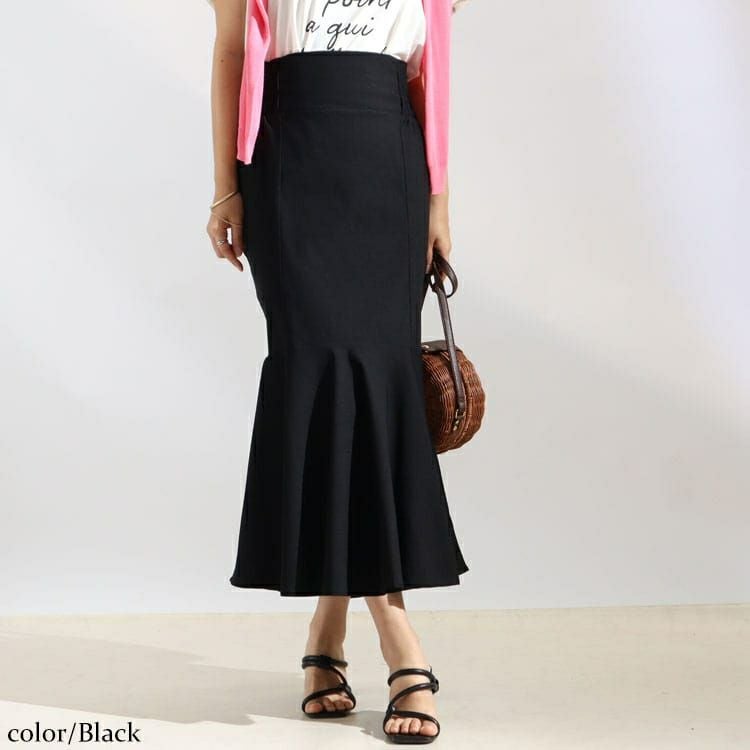 大きいサイズ レディース ストレッチツイルマーメイドスカート　maru-6501k