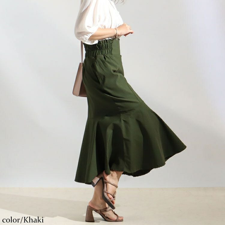 大きいサイズ レディース ストレッチツイルマーメイドスカート　maru-6501k
