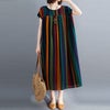 大きいサイズ レディース マルチストライプコットンワンピース　goldy-999 【メール便可】 マルチ
