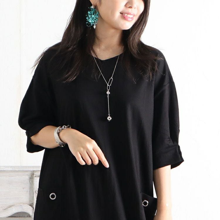 大きいサイズ レディース 接触冷感ハトメポケットワンピース　cast-5524044