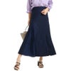 大きいサイズ レディース プリーツ切替えマーメイドスカート　fem-265 ネイビー