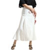 大きいサイズ レディース プリーツ切替えマーメイドスカート　fem-265 ホワイト