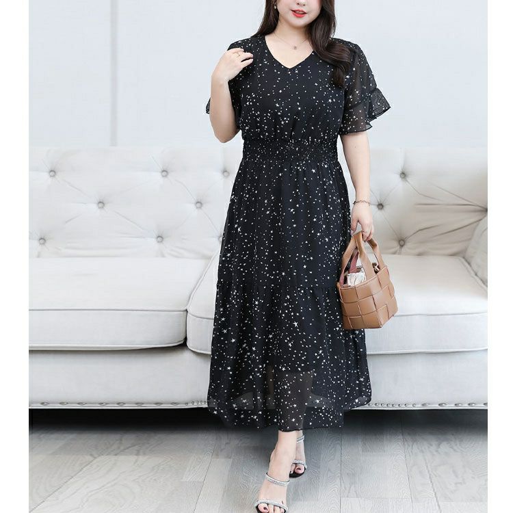 大きいサイズ レディース シアースターワンピース　goldy-1012