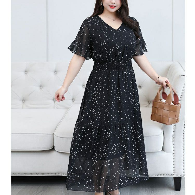 大きいサイズ レディース シアースターワンピース　goldy-1012