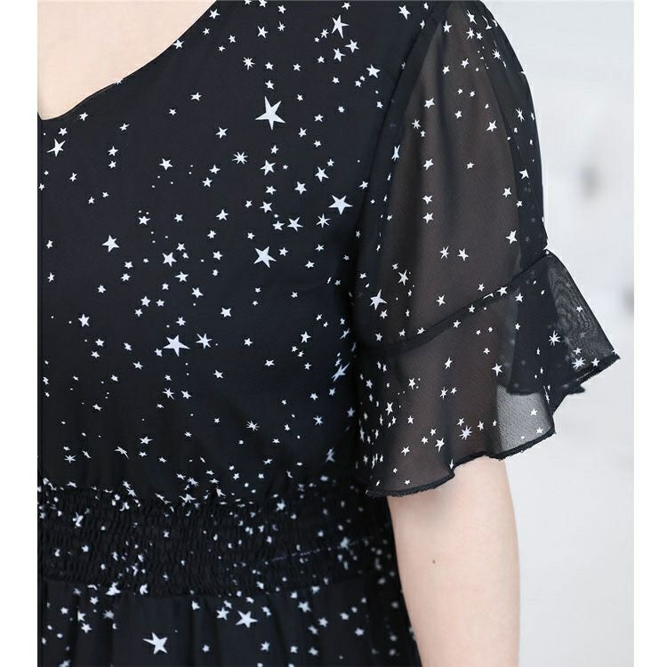 大きいサイズ レディース シアースターワンピース　goldy-1012