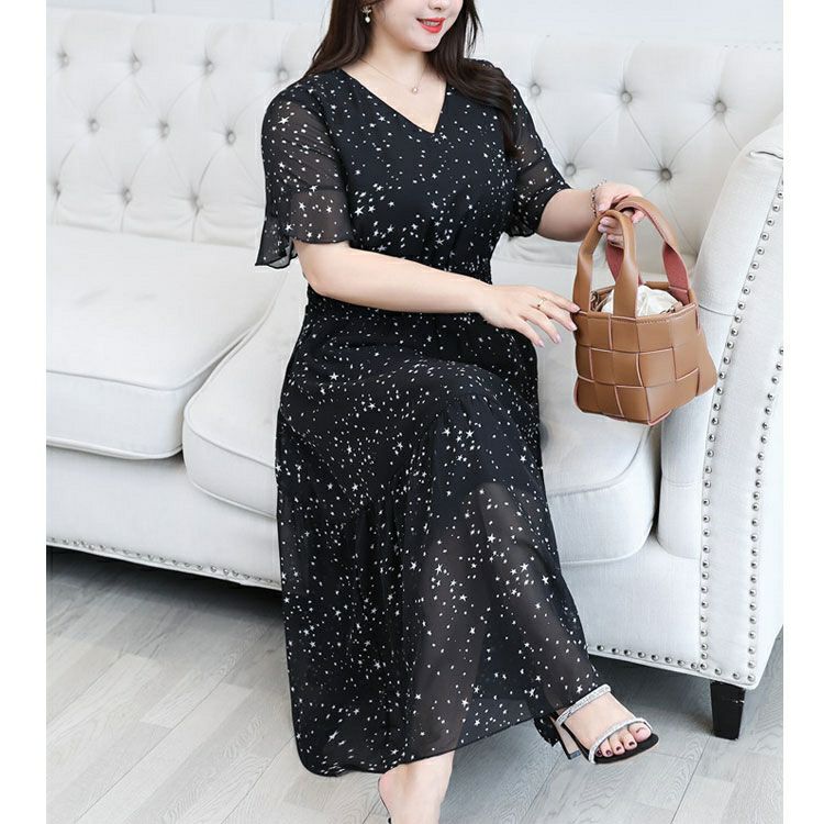 大きいサイズ レディース シアースターワンピース　goldy-1012