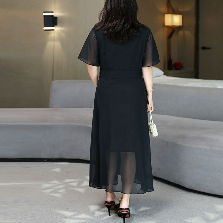 大きいサイズ レディース ビジュボタンドレスワンピース　goldy-1010