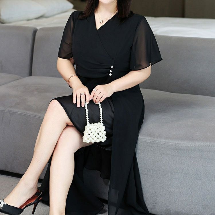 大きいサイズ レディース ビジュボタンドレスワンピース　goldy-1010