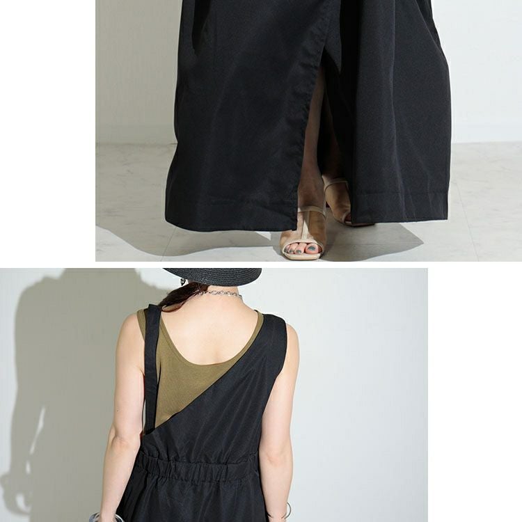 大きいサイズ レディース アシメサロペットワンピース　sw-0456