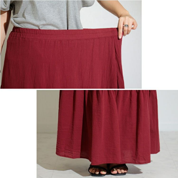 大きいサイズ レディース コットンティアードスカート　goldy-1071