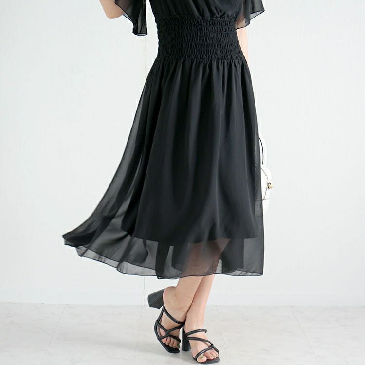 大きいサイズ レディース バックリボンカシュクールワンピース　jp412