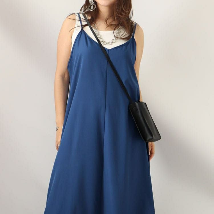 大きいサイズ レディース マキシ丈キャミワンピース　goldy-1050 【メール便可】