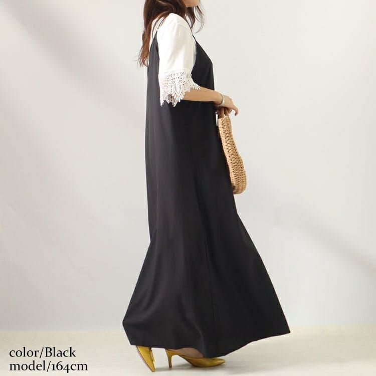 大きいサイズ レディース マキシ丈キャミワンピース　goldy-1050 【メール便可】