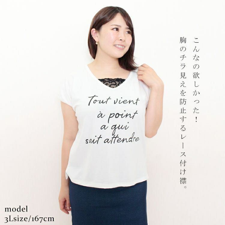 大きいサイズ レディース レース付け襟　goldy-1095 【メール便可】