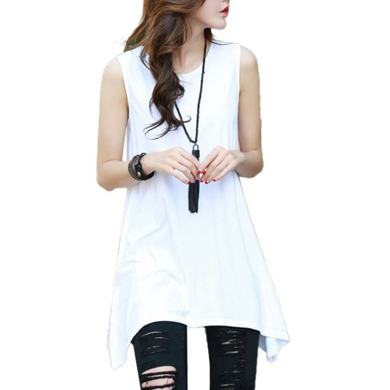 大きいサイズ レディース Aラインタンクトップ　goldy-1087 【メール便可】 ホワイト