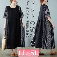 大きいサイズ レディース ドットプリント半袖ワンピース　goldy-1070 【メール便可】