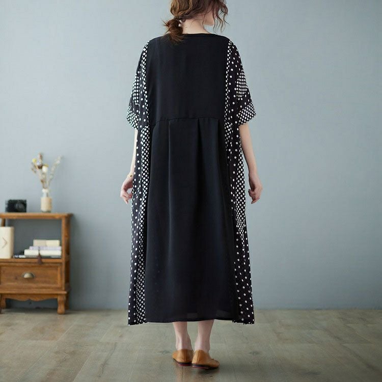 大きいサイズ レディース ドットプリント半袖ワンピース　goldy-1070 【メール便可】