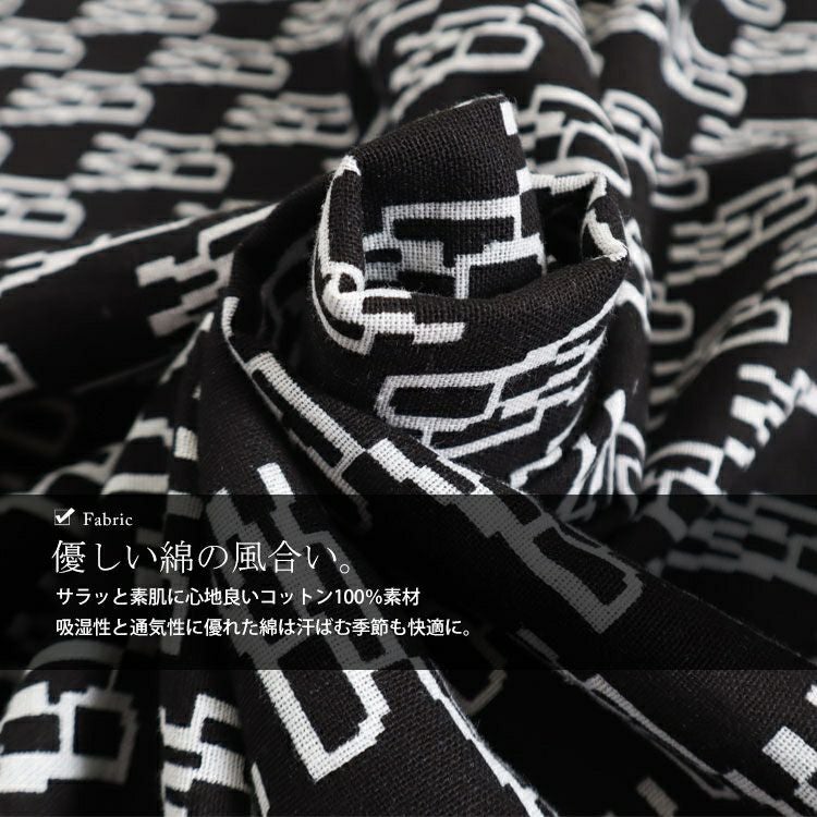 大きいサイズ レディース モノグラムコットンワンピース　goldy-1068 【メール便可】